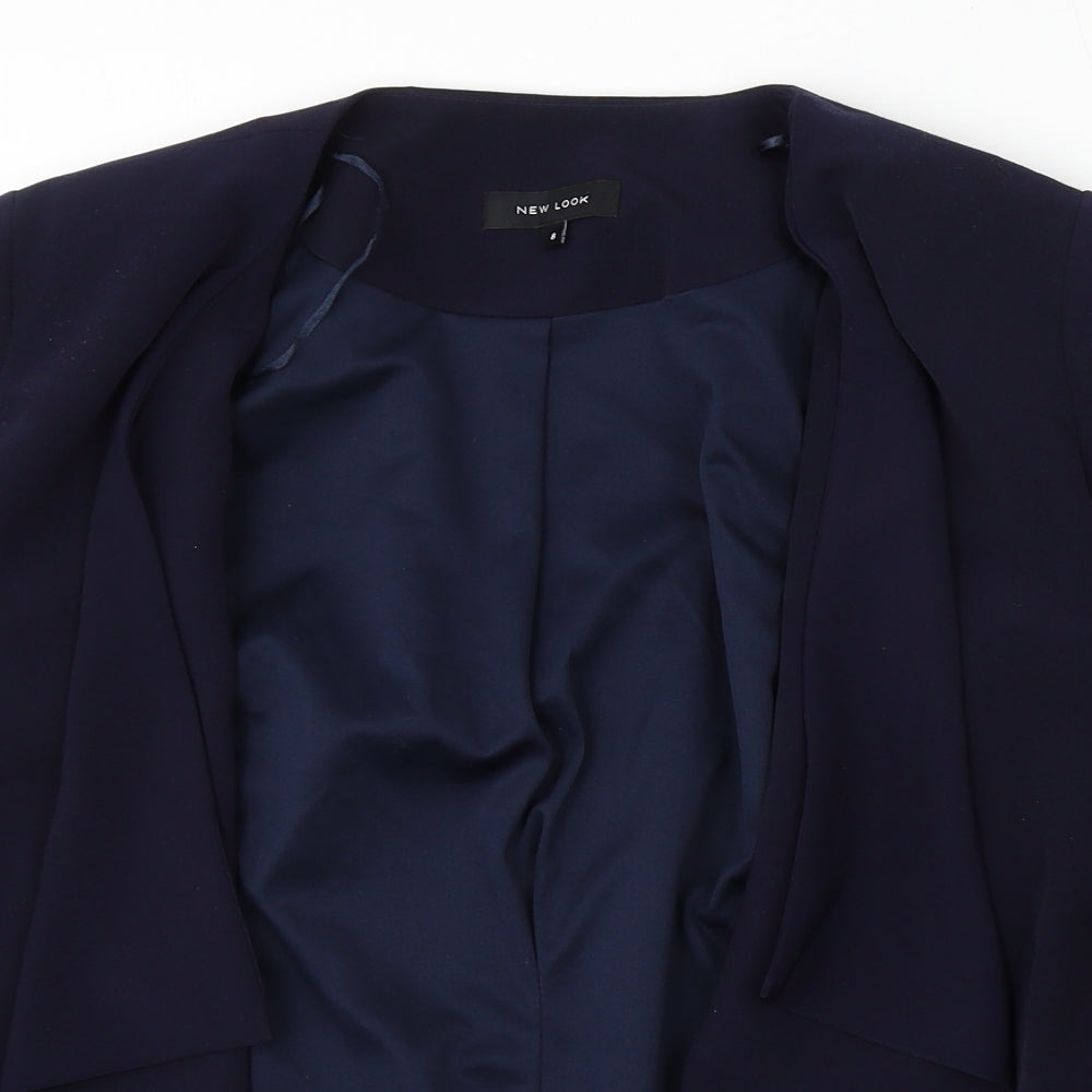 New Look Womens Blue Round Neck Polyester Cardigan Jumper Size 8
