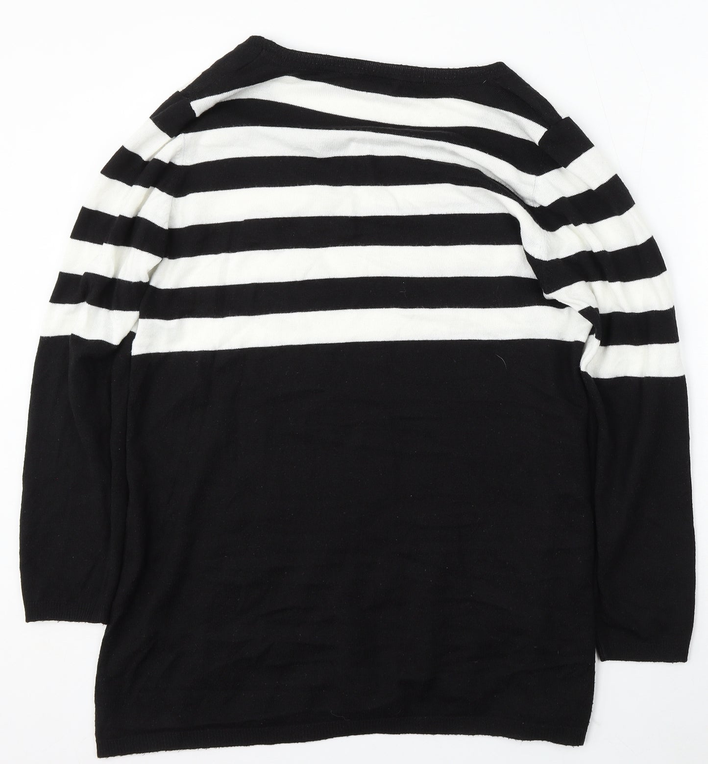 Papaya Womens Multicoloured Round Neck Striped Acrylic Pullover Jumper Size 18