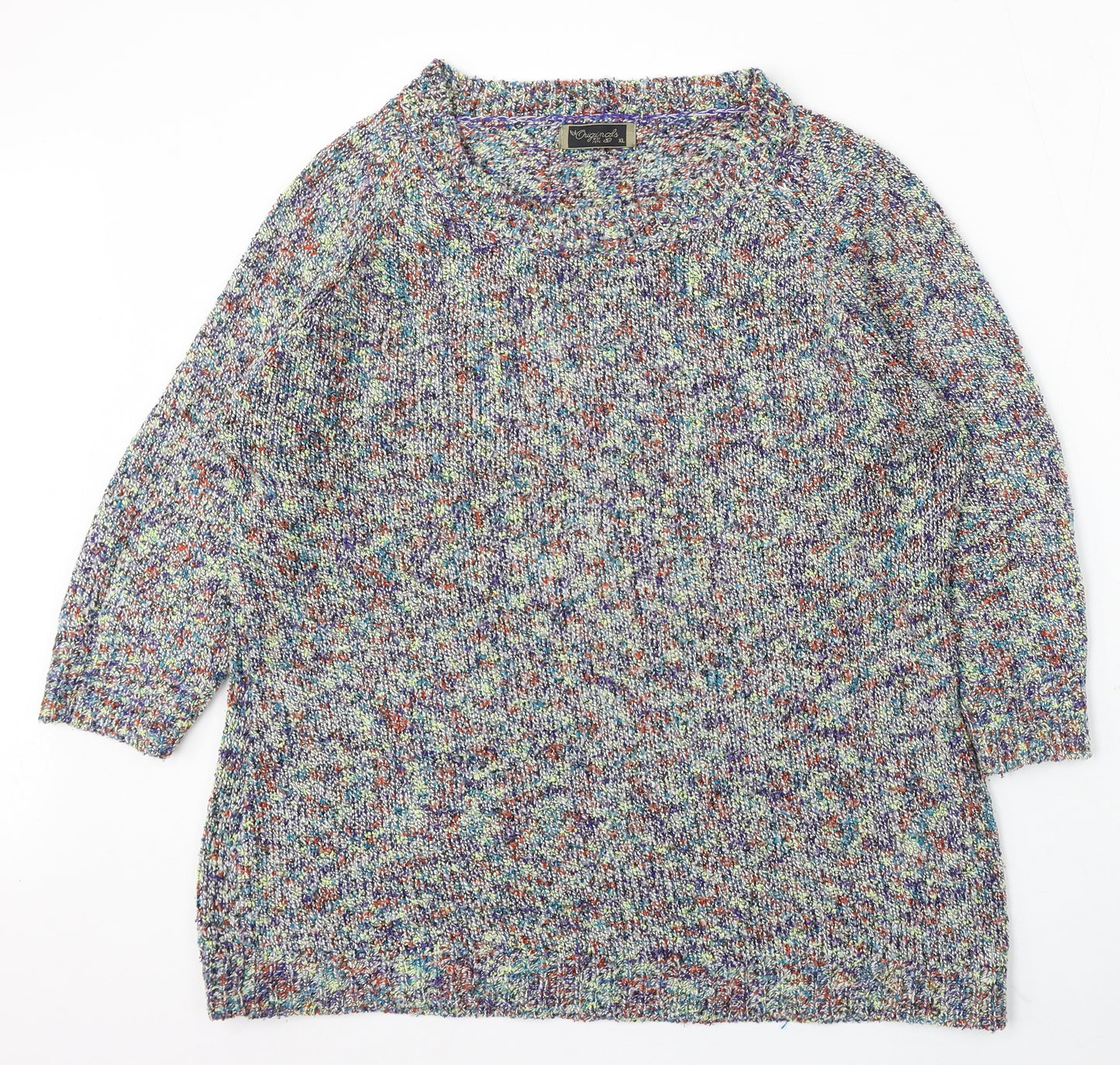 Originals Womens Multicoloured Round Neck Acrylic Pullover Jumper Size XL