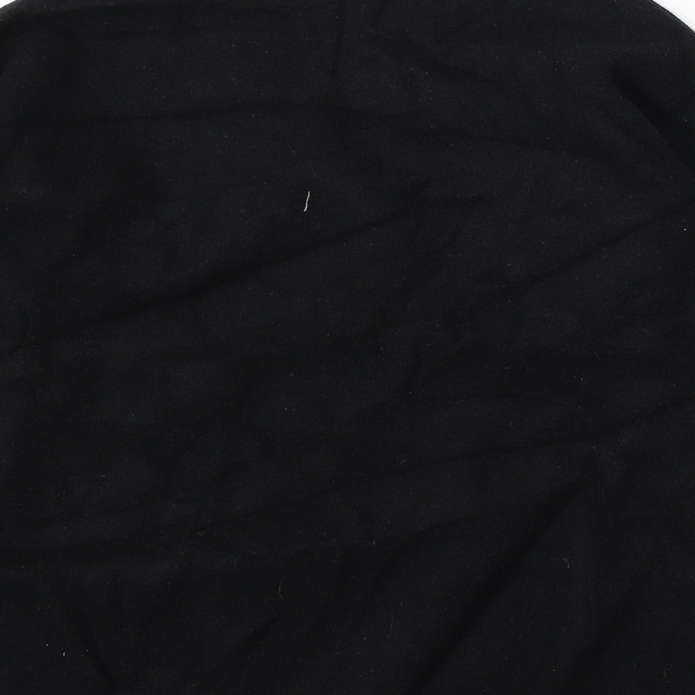 MNG Womens Black V-Neck Striped Polyester Pullover Jumper Size S