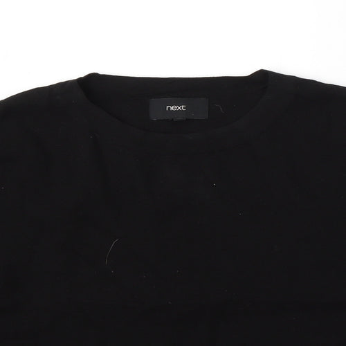 NEXT Womens Black Round Neck Viscose Pullover Jumper Size 14