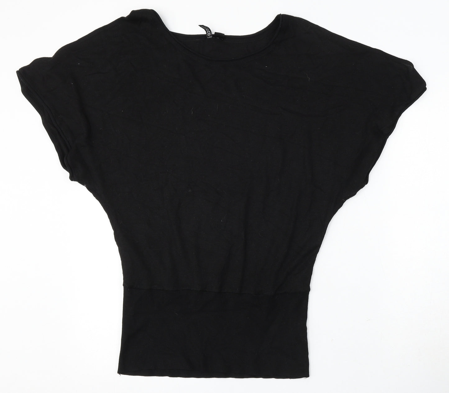 Divided Womens Black Round Neck Polyester Pullover Jumper Size 12