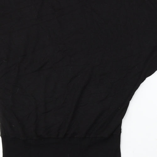 Divided Womens Black Round Neck Polyester Pullover Jumper Size 12