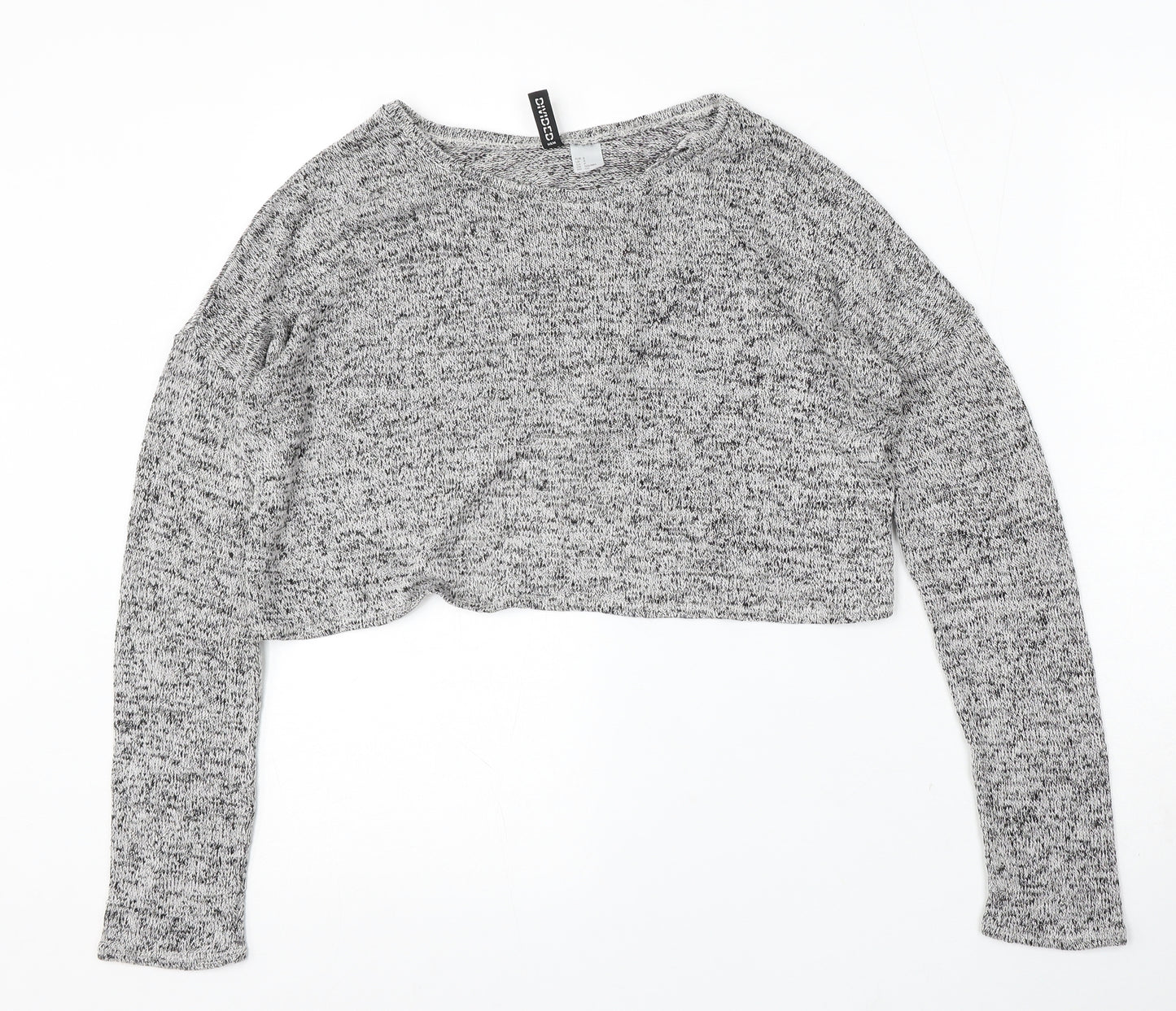 Divided by H&M Womens Grey Round Neck Polyester Pullover Jumper Size S