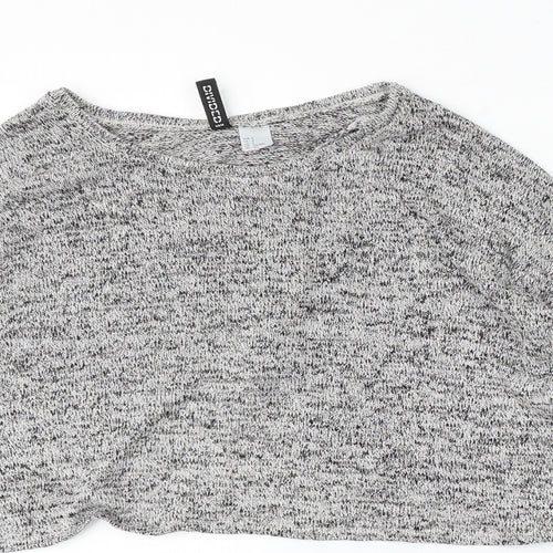 Divided by H&M Womens Grey Round Neck Polyester Pullover Jumper Size S