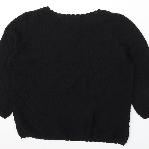 TU Womens Black Round Neck Cotton Pullover Jumper Size 14