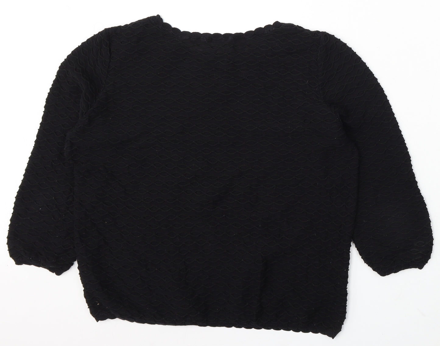 TU Womens Black Round Neck Cotton Pullover Jumper Size 14