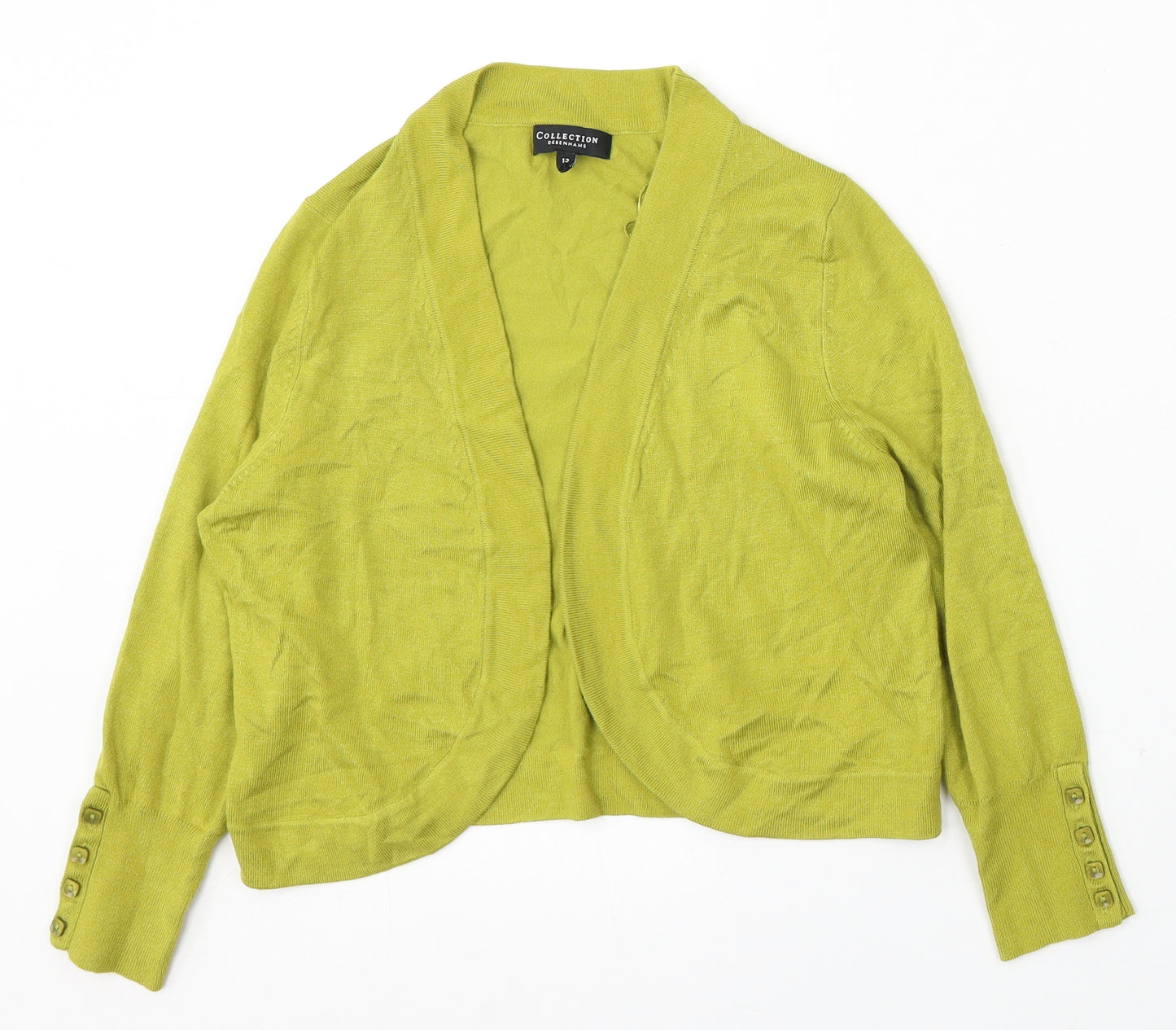 Collection at Debenhams Womens Green V-Neck Polyester Cardigan Jumper Size 12