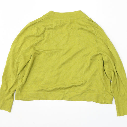 Collection at Debenhams Womens Green V-Neck Polyester Cardigan Jumper Size 12