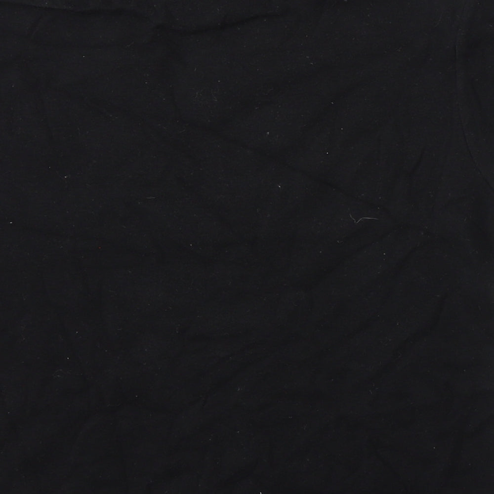Jasper Conran Womens Black Cotton Basic T-Shirt Size L Round Neck