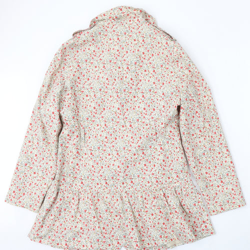 Debenhams Womens Multicoloured Floral Jacket Coat Size 12 Button