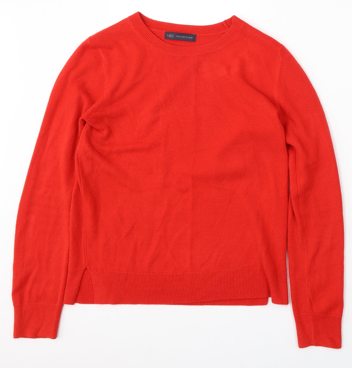 Marks and Spencer Womens Red Round Neck Polyester Pullover Jumper Size M