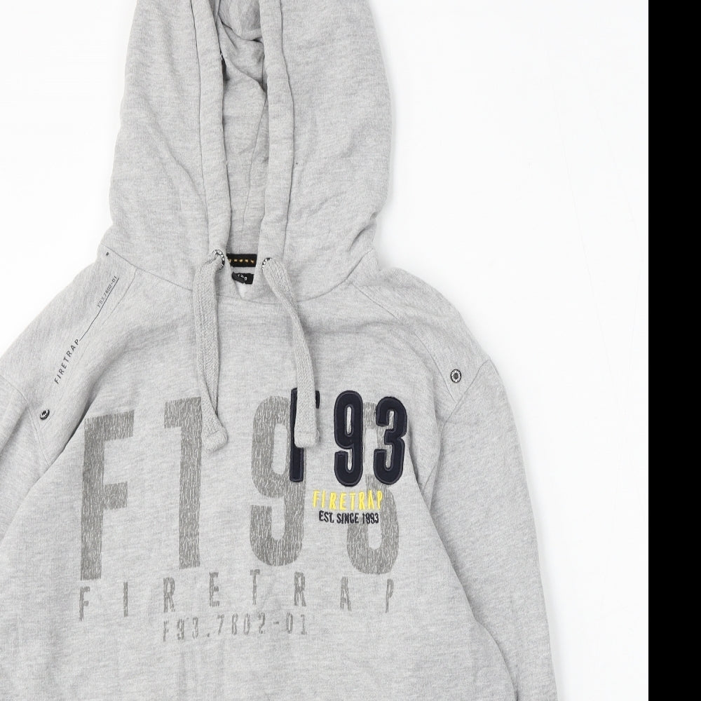 Firetrap Mens Grey Cotton Pullover Hoodie Size XL