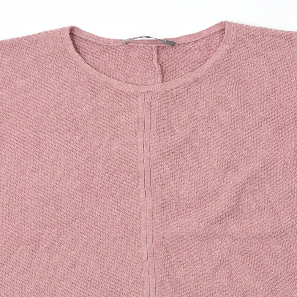 Laura Ashley Womens Pink Round Neck Cotton Pullover Jumper Size 10