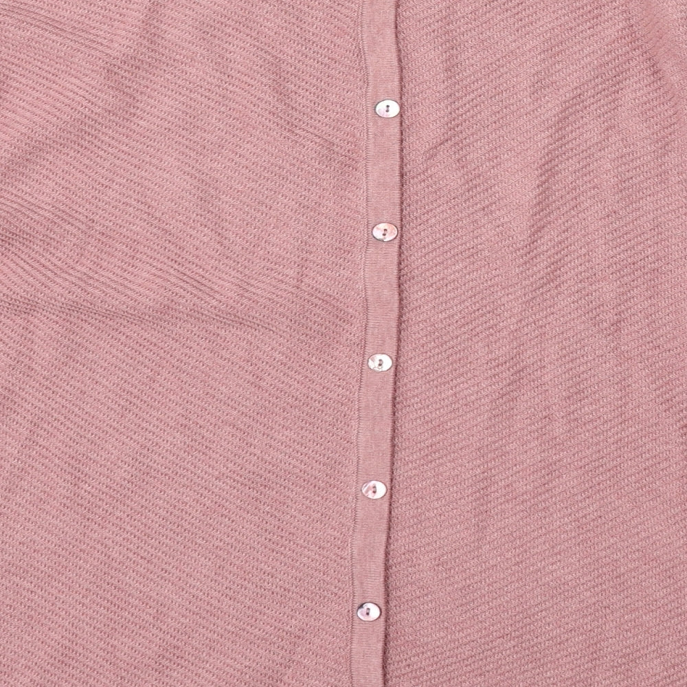 Laura Ashley Womens Pink Round Neck Cotton Pullover Jumper Size 10