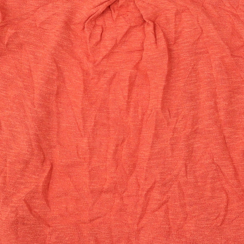 White Stuff Womens Orange V-Neck Cotton Cardigan Jumper Size 18