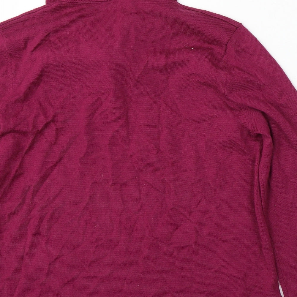 Poppy Womens Purple Roll Neck Wool Pullover Jumper Size 12