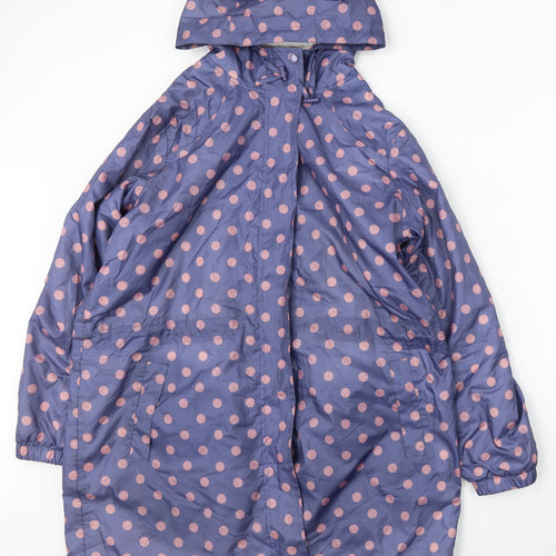 Cotton Traders Womens Blue Geometric Jacket Coat Size 14 Zip
