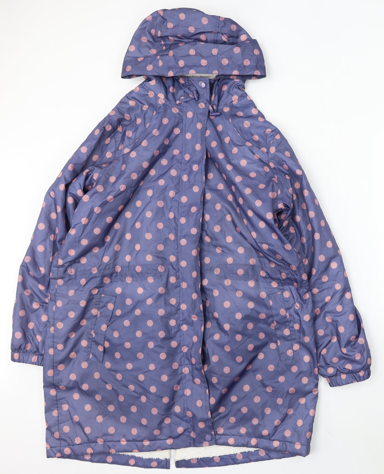 Cotton Traders Womens Blue Geometric Jacket Coat Size 14 Zip