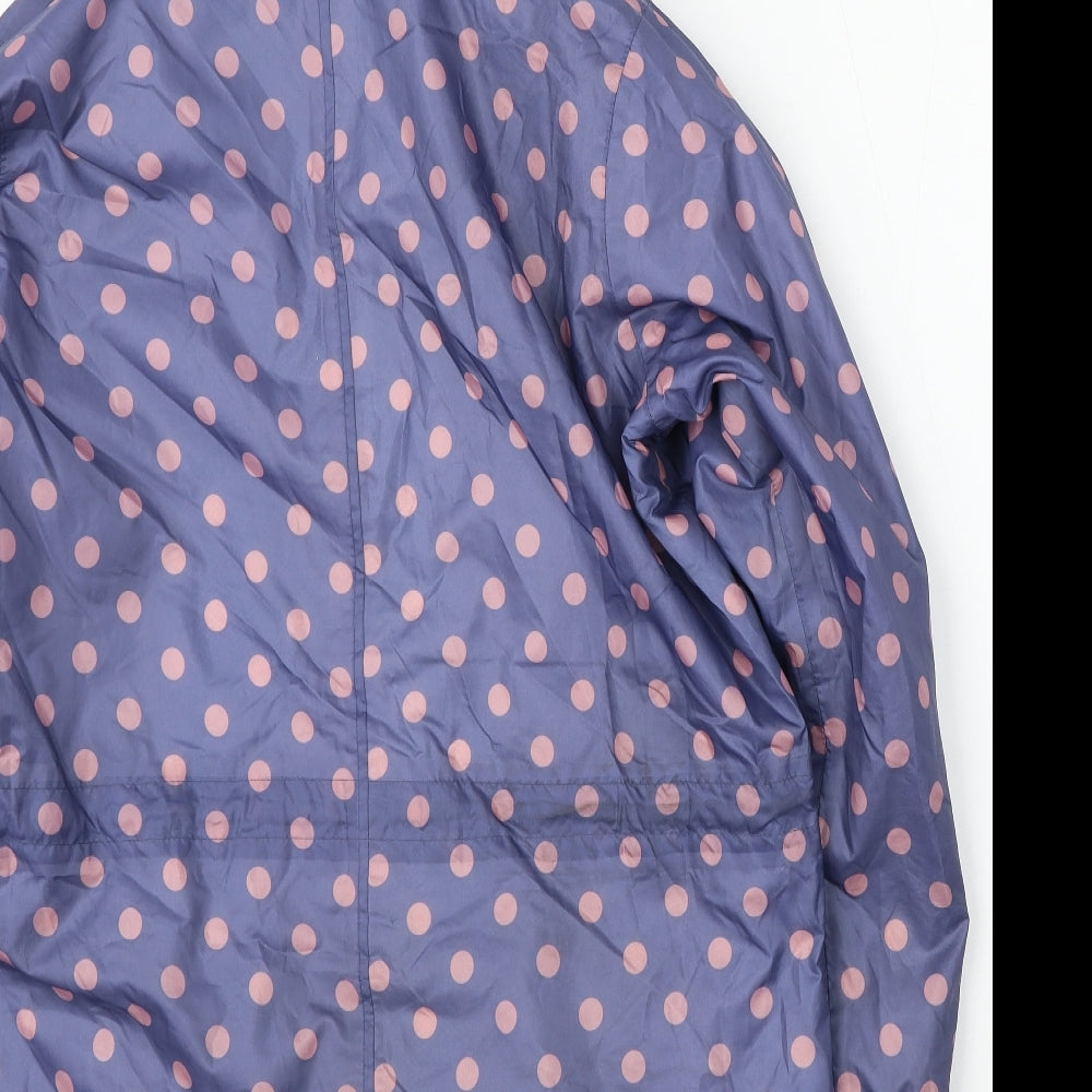 Cotton Traders Womens Blue Geometric Jacket Coat Size 14 Zip