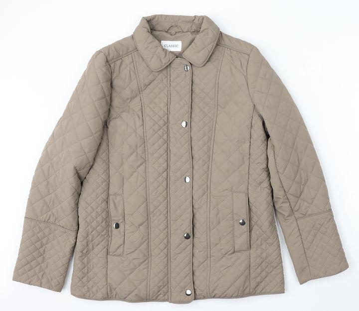 Marks & Spencer Womens Beige Jacket Coat Size 12 Zip