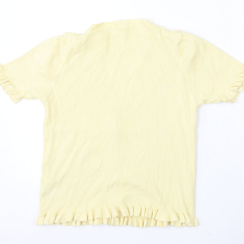 Primark Womens Yellow Round Neck Viscose Cardigan Jumper Size 14