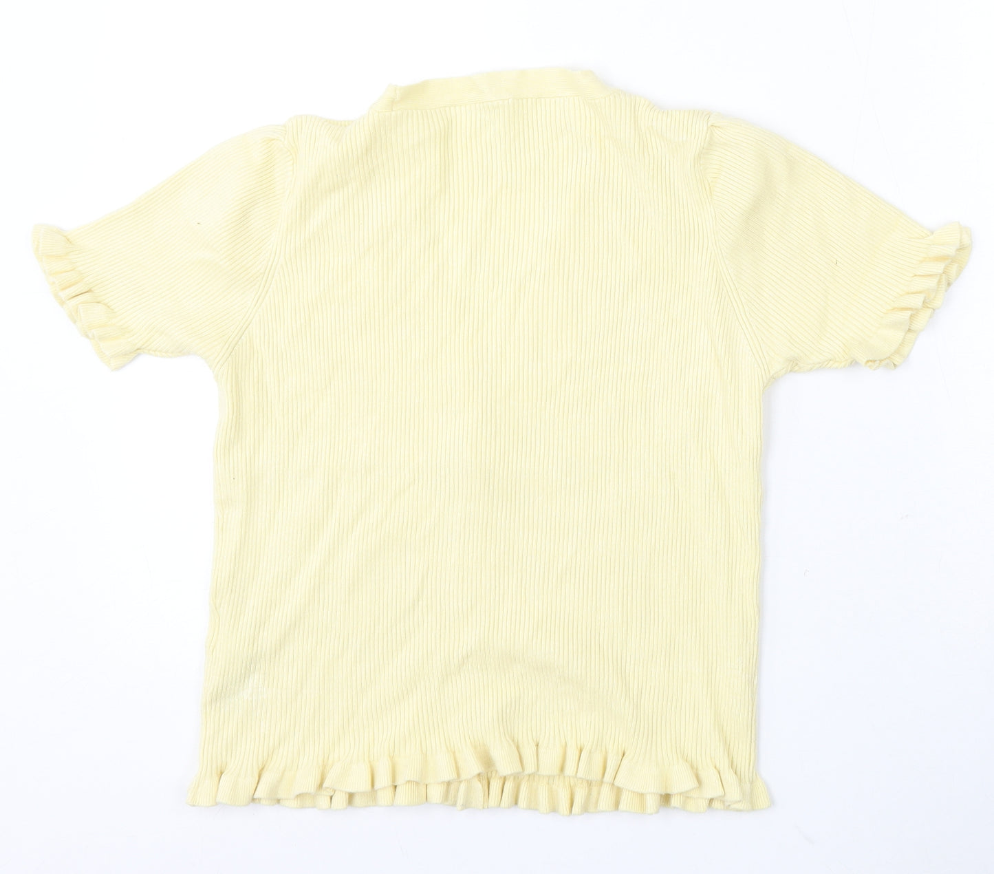 Primark Womens Yellow Round Neck Viscose Cardigan Jumper Size 14