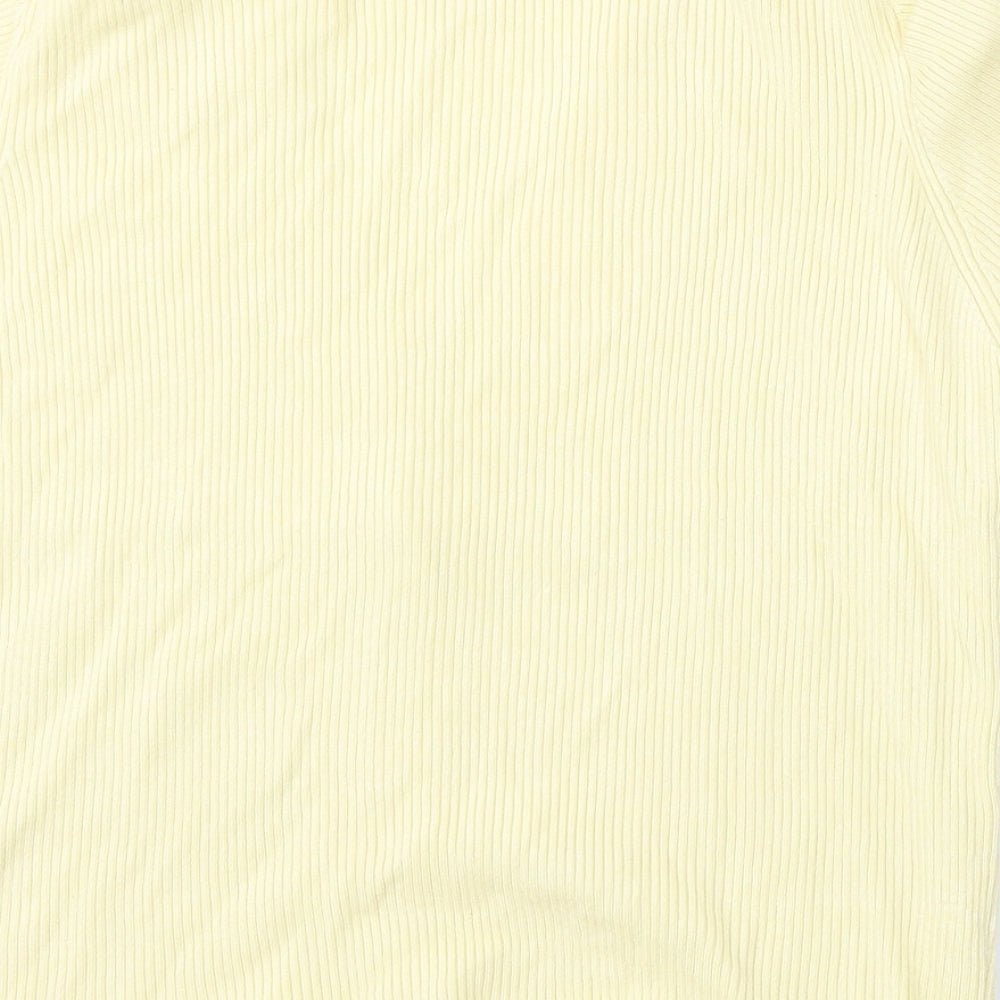 Primark Womens Yellow Round Neck Viscose Cardigan Jumper Size 14