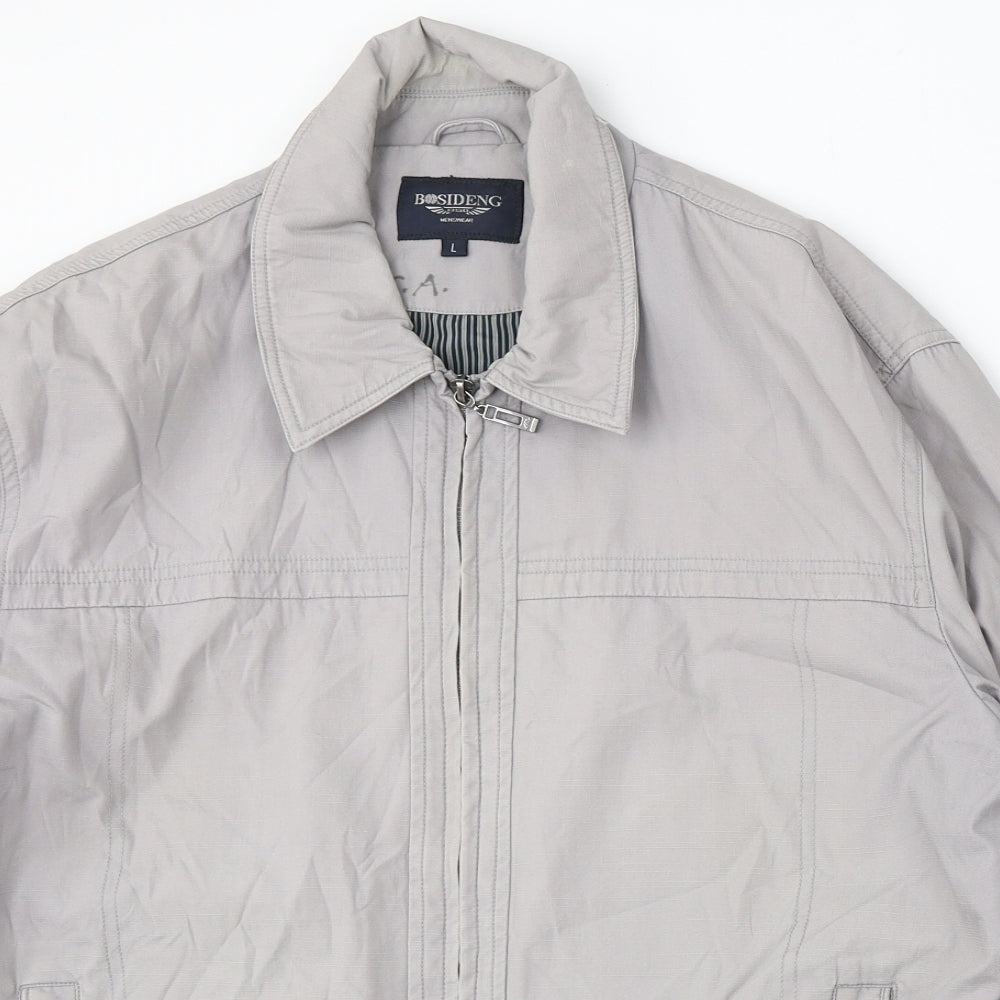 Bosideng Mens Silver Jacket Coat Size L Zip