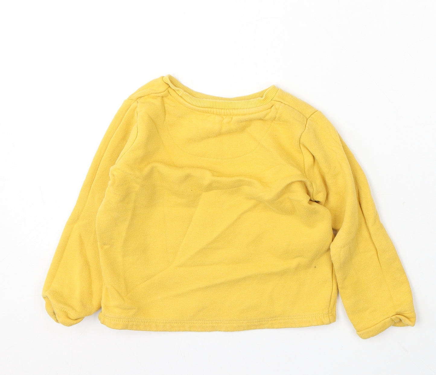 F&F Girls Yellow Cotton Pullover Sweatshirt Size 2-3 Years