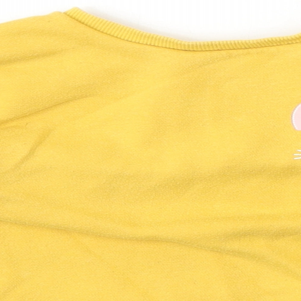 F&F Girls Yellow Cotton Pullover Sweatshirt Size 2-3 Years