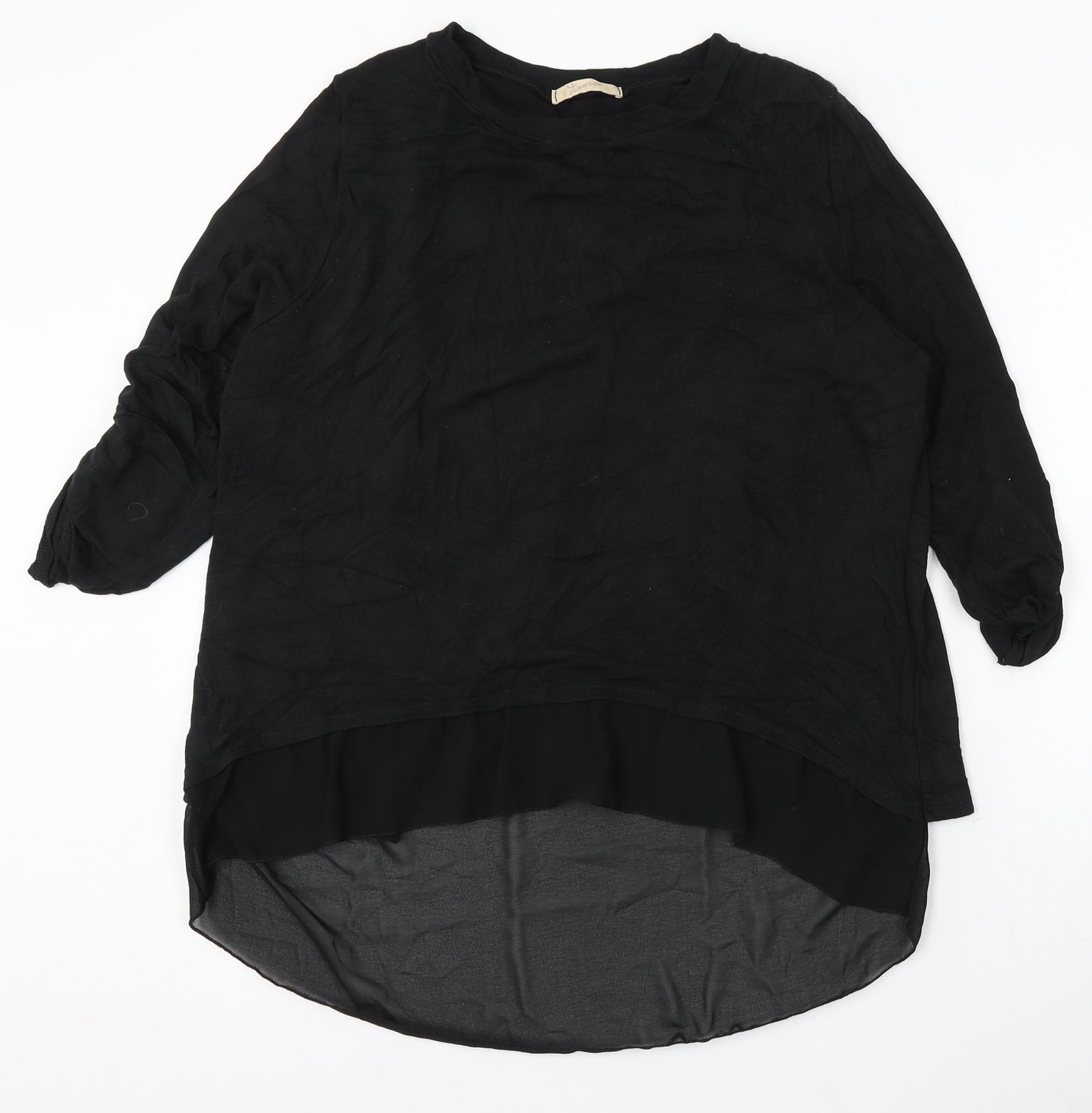 Tiverso Womens Black Round Neck Viscose Pullover Jumper Size M