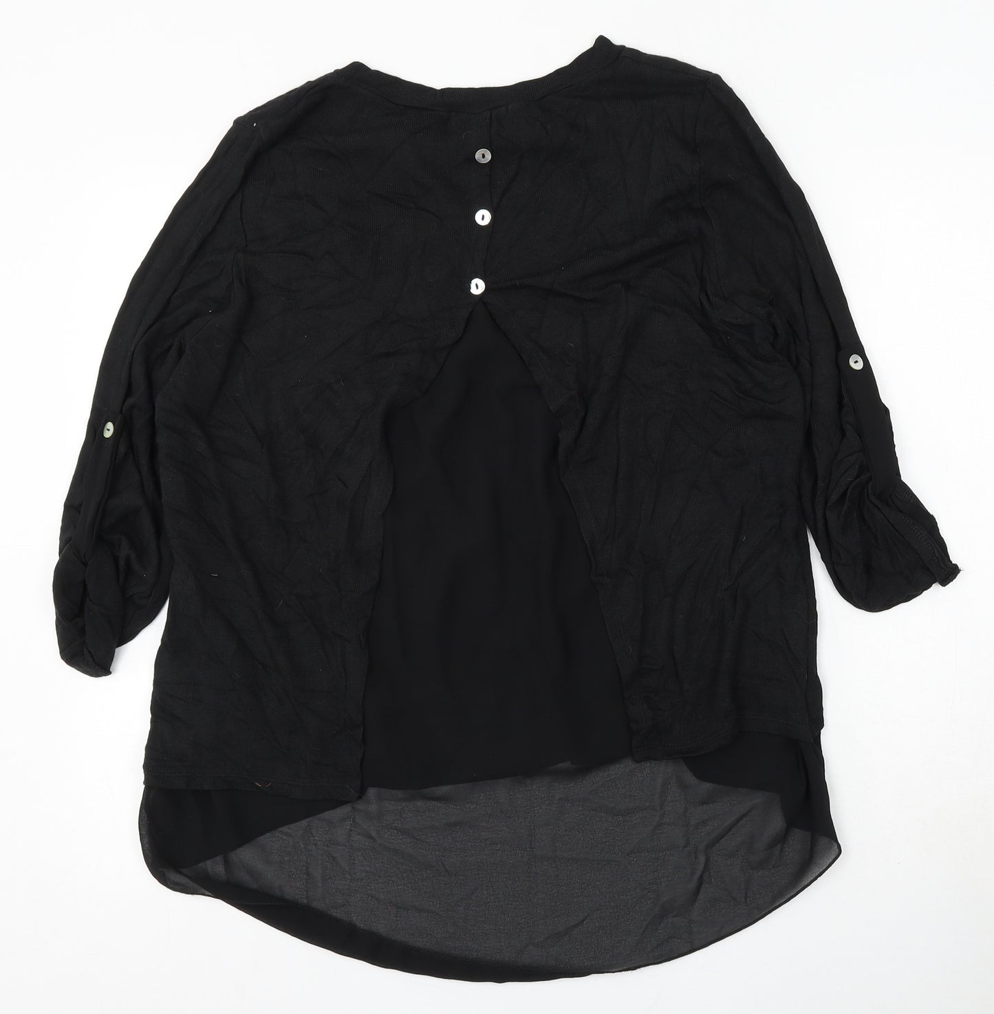 Tiverso Womens Black Round Neck Viscose Pullover Jumper Size M