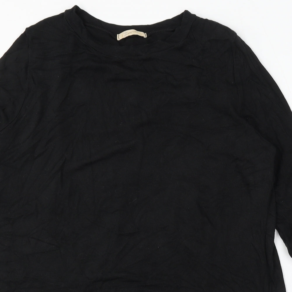 Tiverso Womens Black Round Neck Viscose Pullover Jumper Size M