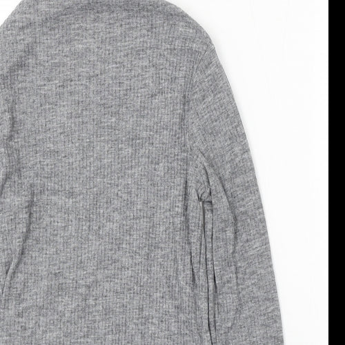 River Island Womens Grey Mock Neck Polyester Pullover Jumper Size 10