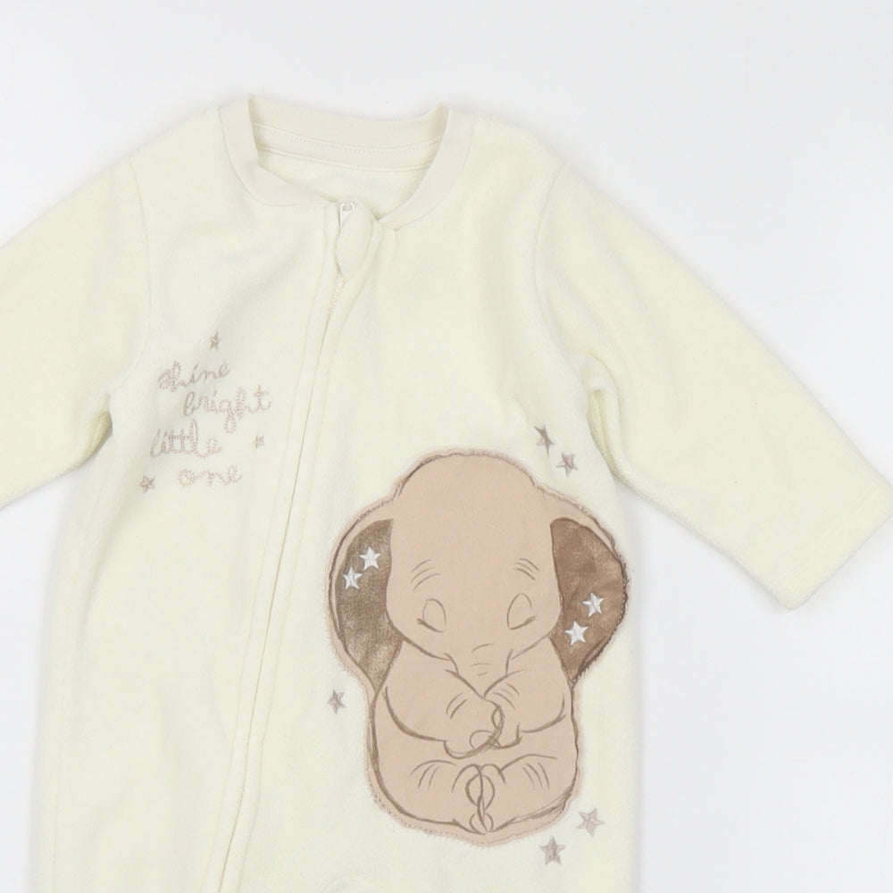 George Baby White Polyester Babygrow One-Piece Size 0-3 Months