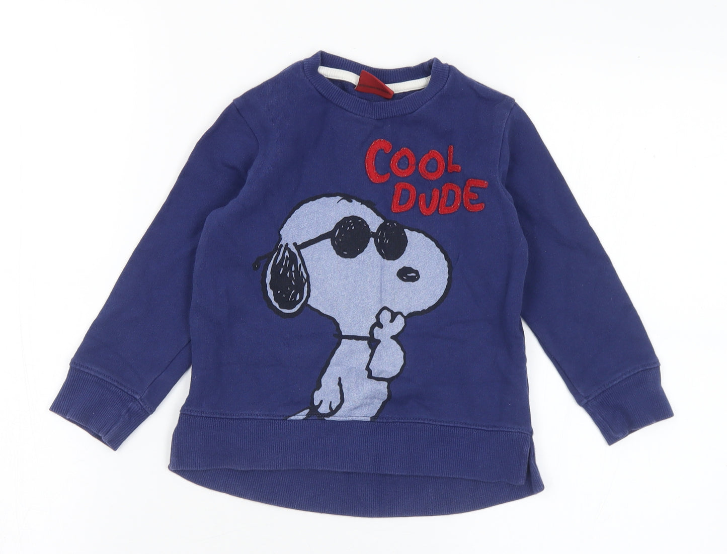 NEXT Boys Blue Cotton Pullover Sweatshirt Size 2-3 Years - Cool Dude v