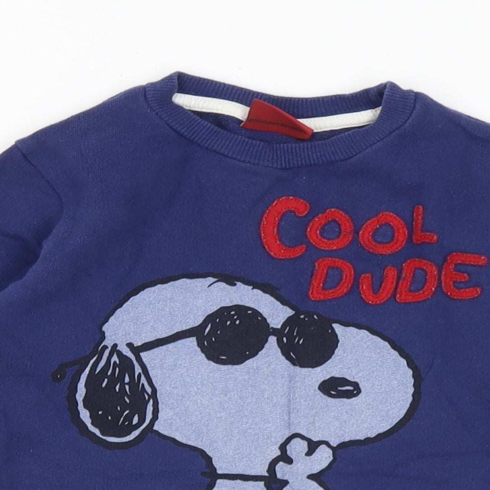 NEXT Boys Blue Cotton Pullover Sweatshirt Size 2-3 Years - Cool Dude v