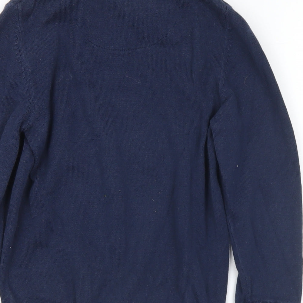 NEXT Boys Blue Collared Plaid Cotton Pullover Jumper Size 4 Years