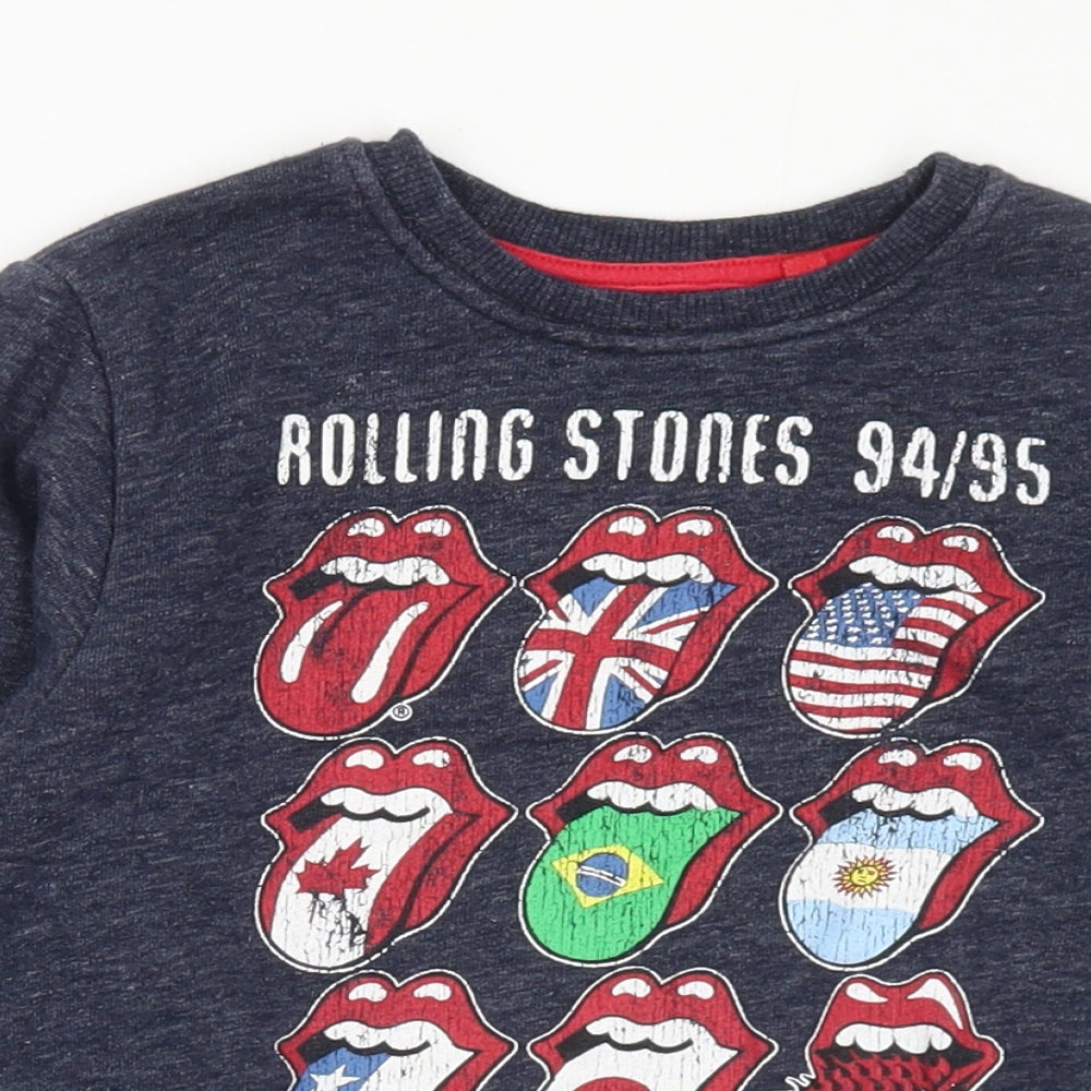 NEXT Boys Blue Cotton Pullover Sweatshirt Size 4-5 Years - Rolling Stones