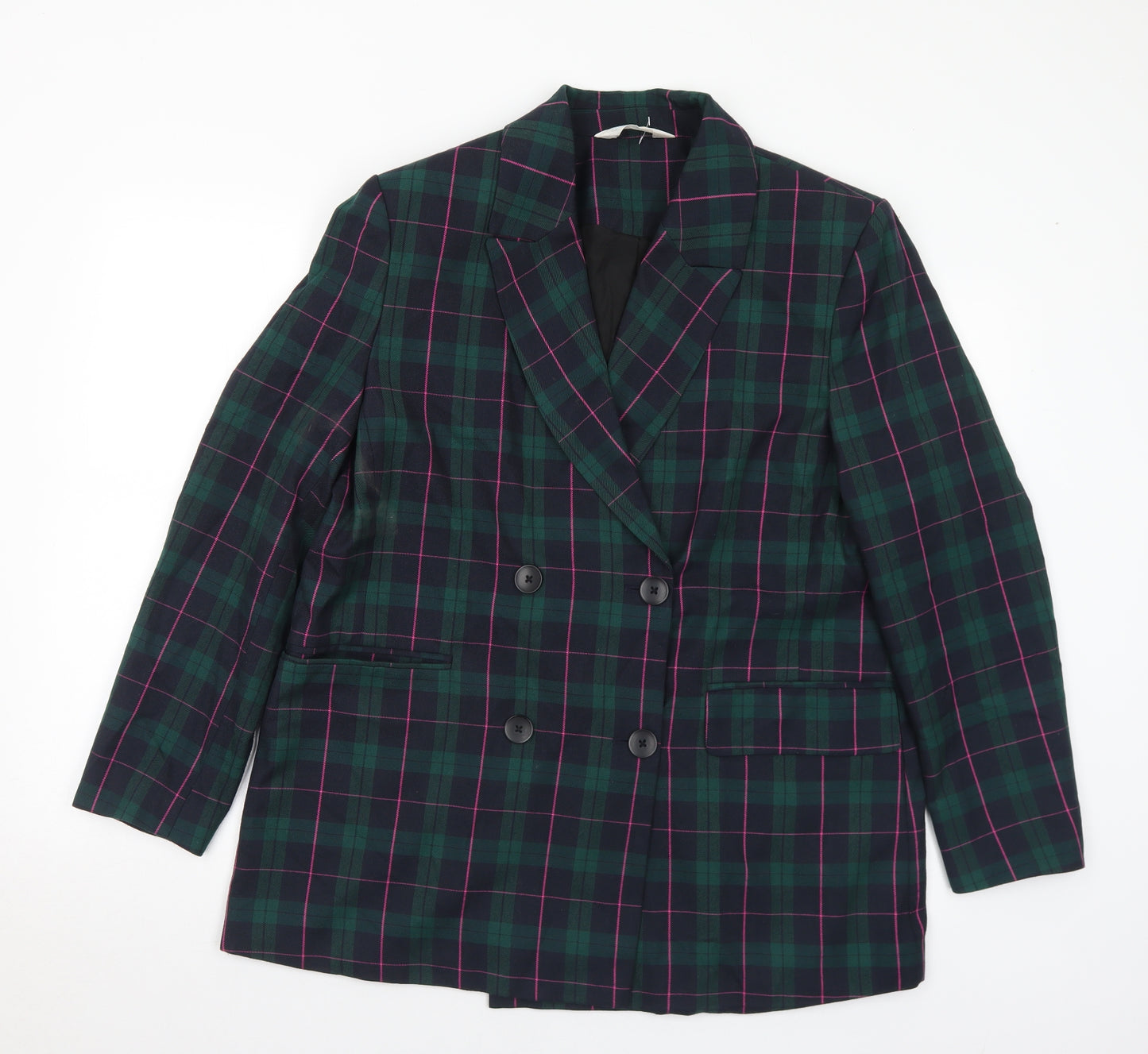 Primark Womens Multicoloured Plaid Polyester Jacket Suit Size 18