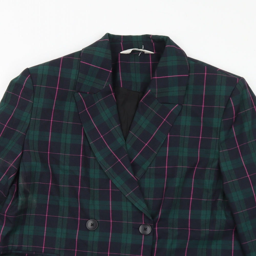 Primark Womens Multicoloured Plaid Polyester Jacket Suit Size 18