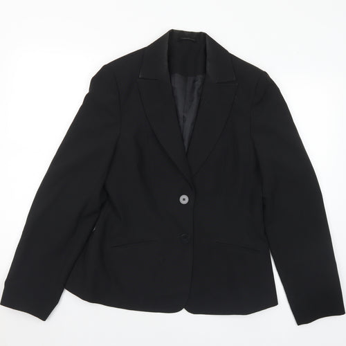 New Look Womens Black Polyester Jacket Suit Size 14
