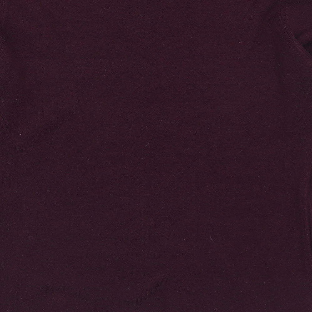 George Womens Purple V-Neck Acrylic Pullover Jumper Size 12
