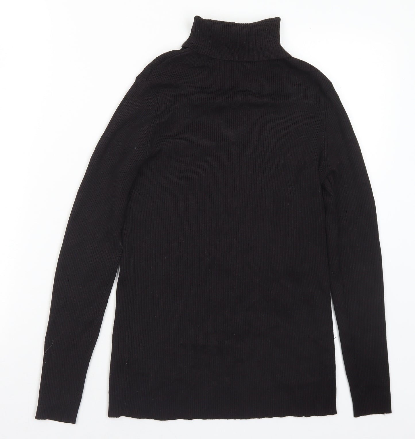 Marks and Spencer Womens Brown Roll Neck Viscose Pullover Jumper Size 16