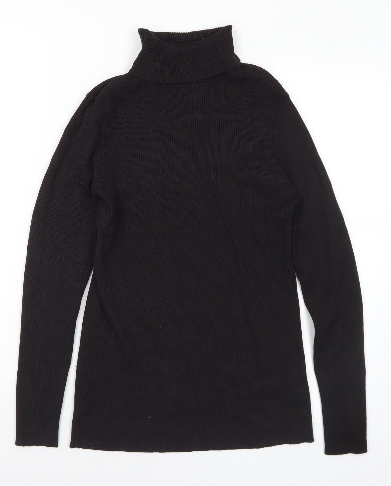 Marks and Spencer Womens Brown Roll Neck Viscose Pullover Jumper Size 16