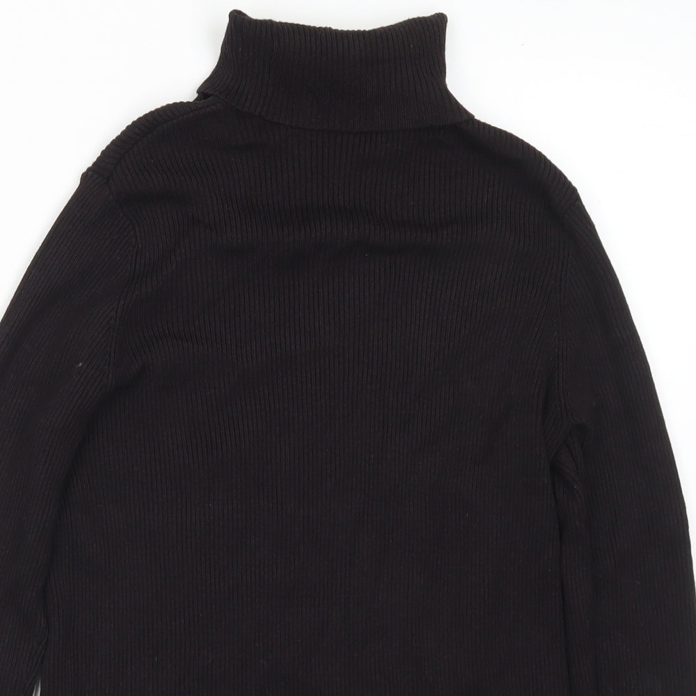 Marks and Spencer Womens Brown Roll Neck Viscose Pullover Jumper Size 16