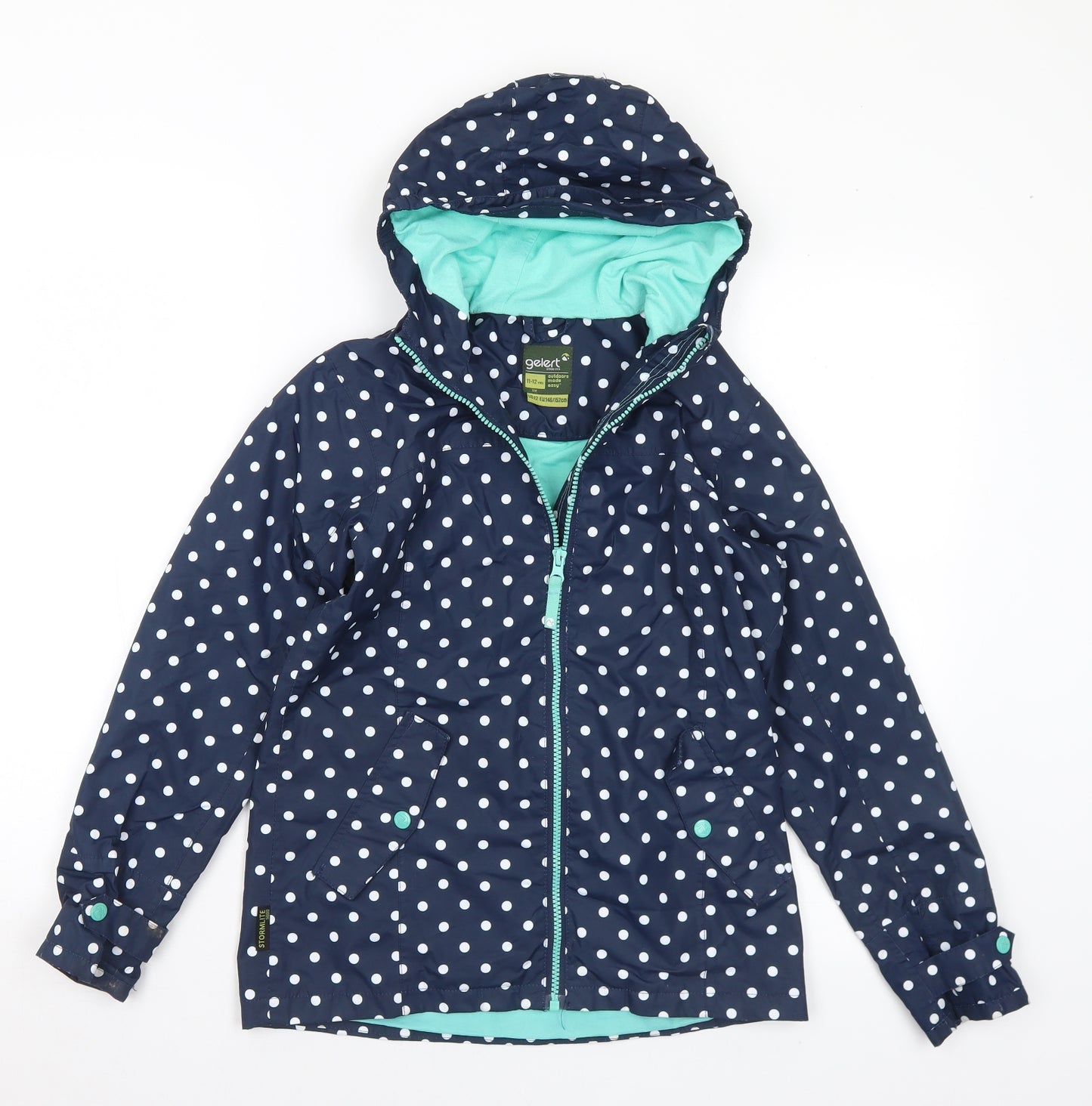 Gelert Girls Multicoloured Polka Dot Rain Coat Coat Size 11-12 Years Zip