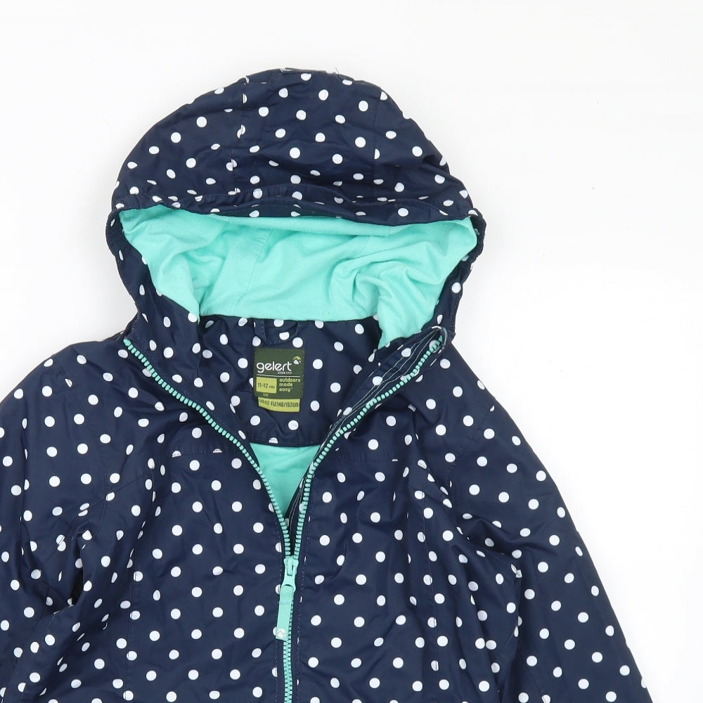 Gelert Girls Multicoloured Polka Dot Rain Coat Coat Size 11-12 Years Zip