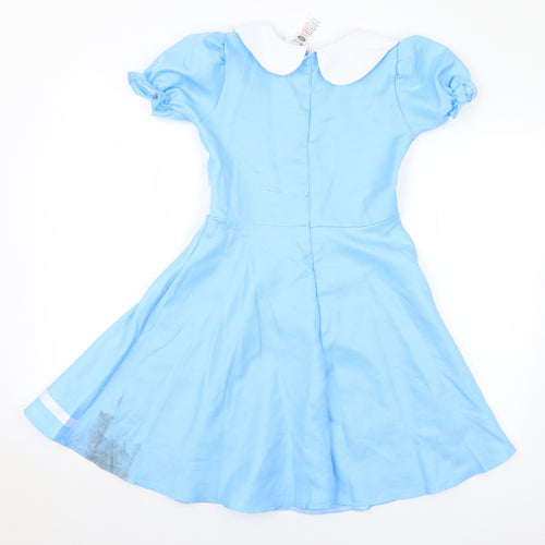 Smiffys Girls Blue Polyester Skater Dress Size 7-8 Years Collared Zip - Nurse Fancy Dress. 7-9 Years